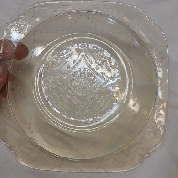 1930’s Depression Federal Glass Plate Madrid Pattern 6” Lot Of 6 - Picture 5 of 8